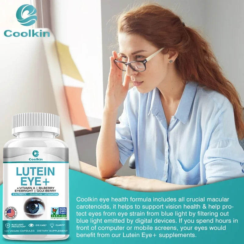 Lutein Eye Support Supplement with Vitamin A, Bilberry, Eyebright & Goji Wolfberry - Bond Well Supplies