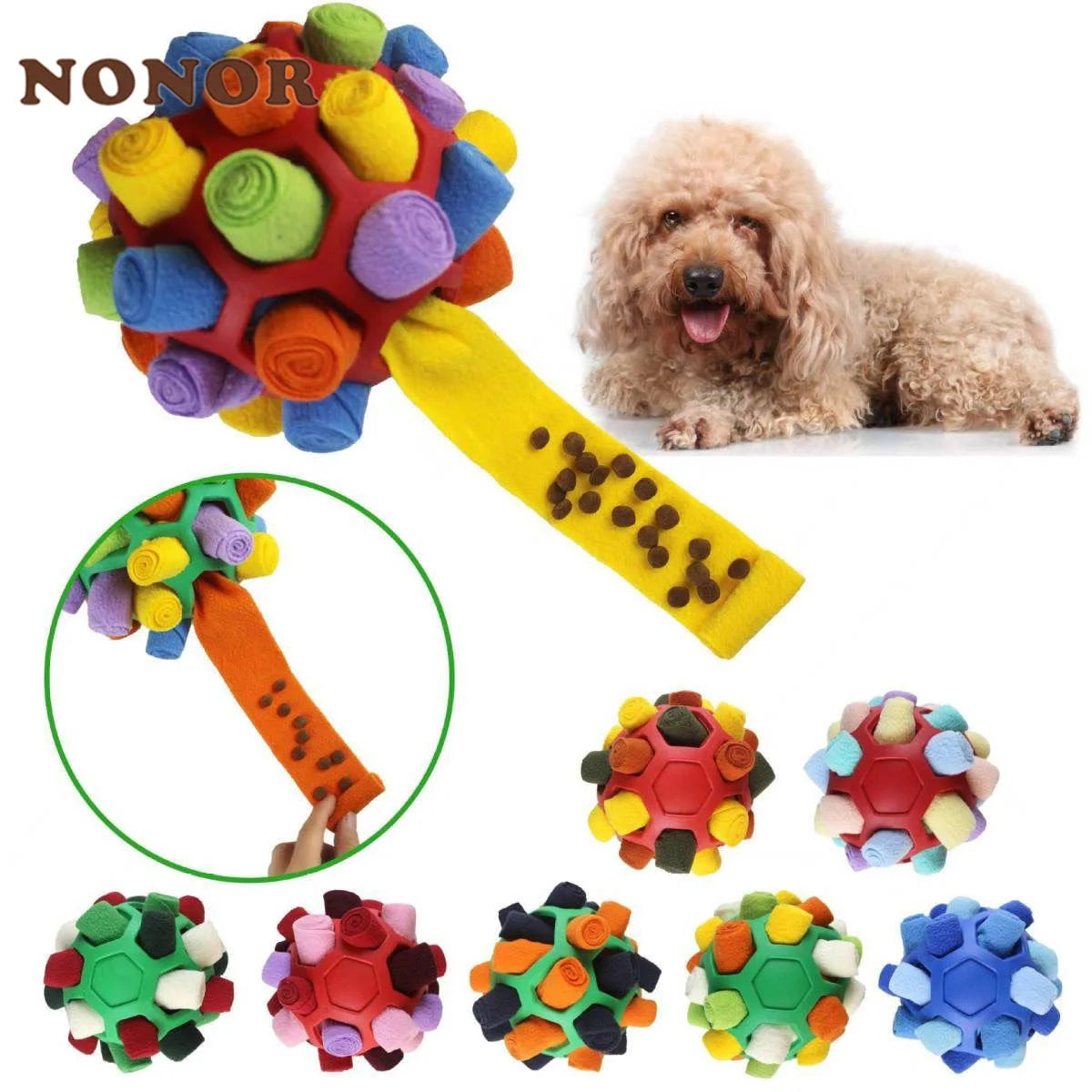 Dog Interactive Sniffing Ball, Slow Food Feeder Toy for Teeth Cleaning, Training & Enrichment - Bond Well Supplies