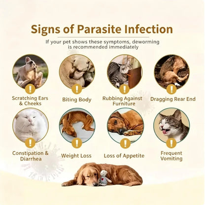 Pet Deworming Tablets for Dogs & Cats, Broad-Spectrum Internal Worm Treatment