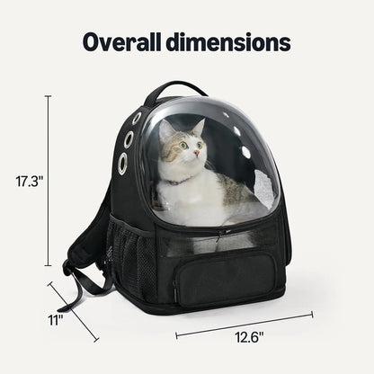 Pet Carrier Backpack for Small Cats and Dogs with Bubble Window, Ventilated Mesh and Foldable Design