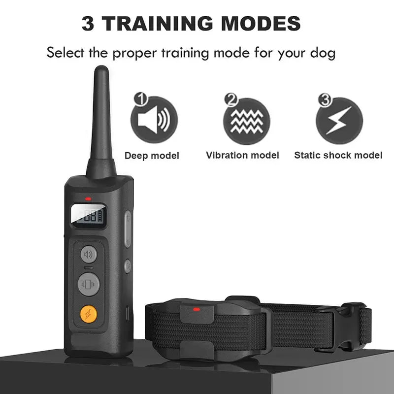 Dog Training Collar System with Remote Control and 3 Training Options