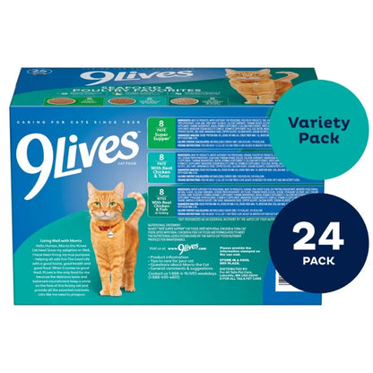 Seafood & Poultry Favorites Wet Cat Food Variety Pack, 5.5 oz Cans, Pack of 24