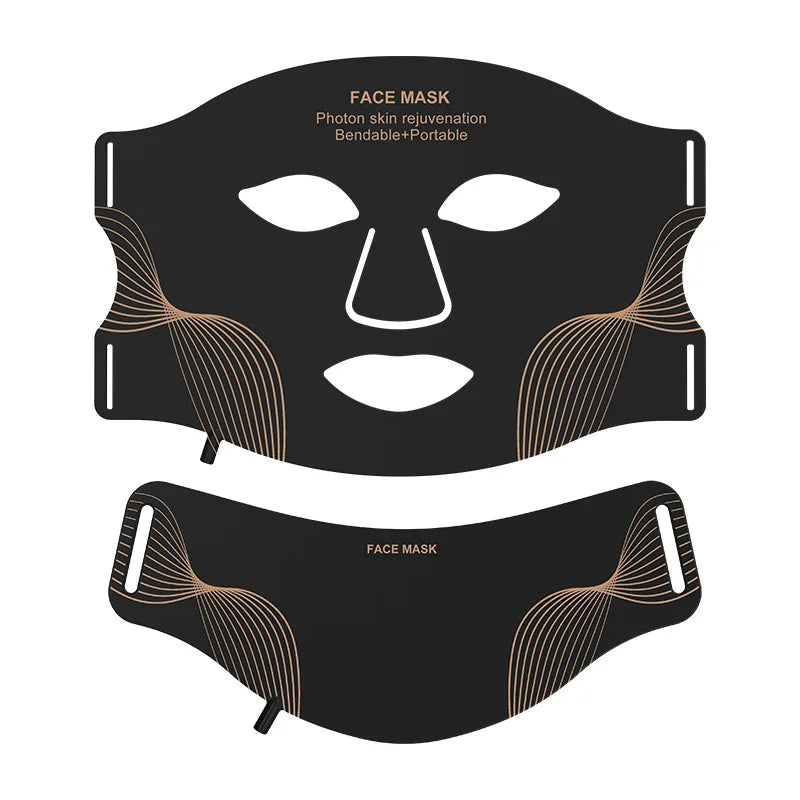 Portable Wireless LED Face & Neck Mask, 7-Color Photon Light Therapy for Facial Skin Care - Bond Well Supplies