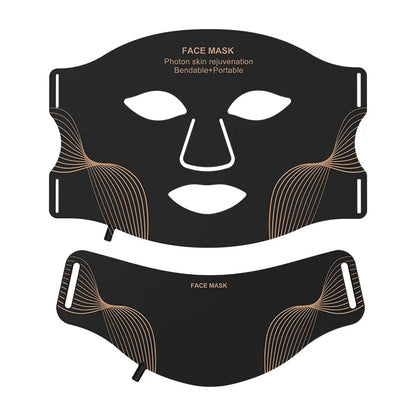 Portable Wireless LED Face & Neck Mask, 7-Color Photon Light Therapy for Facial Skin Care - Bond Well Supplies