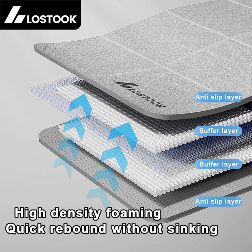 Foldable TPE Yoga Mat, 4mm Thick Portable Exercise Mat for Travel, Pilates, Fitness & Floor Exercises