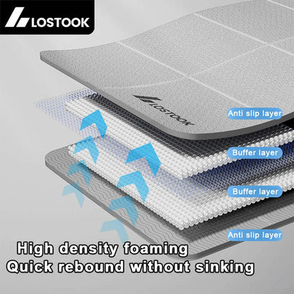 Foldable TPE Yoga Mat, 4mm Thick Portable Exercise Mat for Travel, Pilates, Fitness & Floor Exercises
