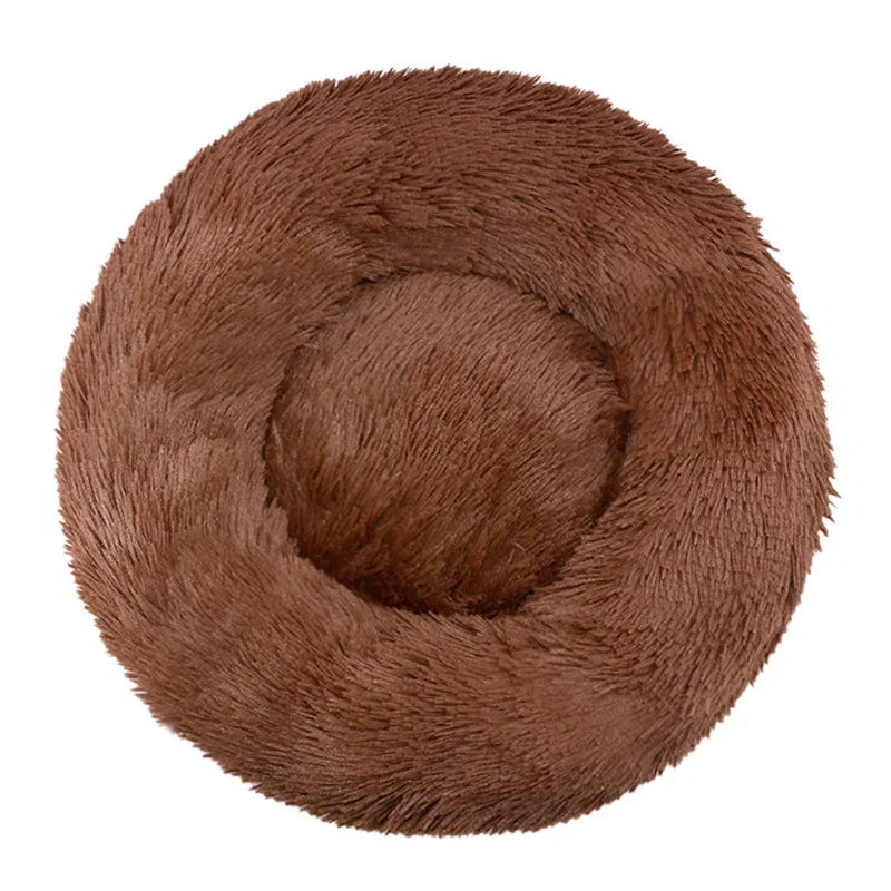 Super Soft Round Dog Bed, Warm Plush Pet House for Medium & Large Dogs, 6 Sizes
