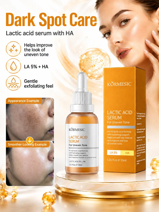 Hydrating Lactic Acid 5% Face Serum, Hyaluronic Acid Formula for Gentle Exfoliation, 30ml - Bond Well Supplies