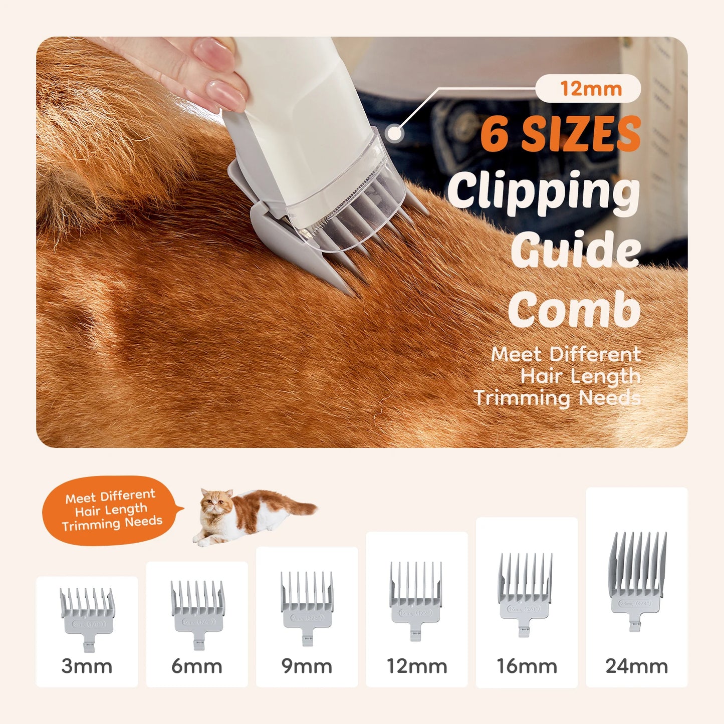 JHK 2.5L Professional Pet Grooming Vacuum Kit, 3 Suction Modes, 5 Grooming Tools & Cordless Low-Noise Dog Clippers for Dogs & Cats