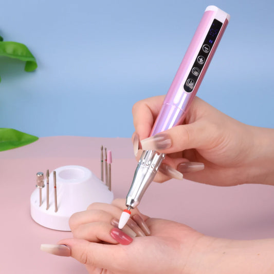 Professional 35000RPM Rechargeable Nail Drill, Wireless USB Electric Cuticle File & Nail Polisher - Bond Well Supplies