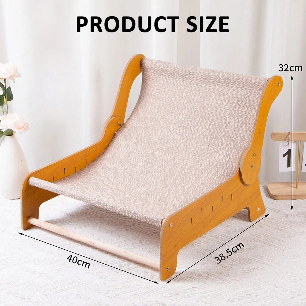 Cat Scratcher Bed, 2-in-1 Elevated Pet Sofa with Sisal Scratching Surface and Breathable Hammock - Bond Well Supplies