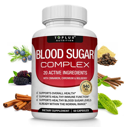 Premium Herbal Wellness Complex with 20 Herbs, Vitamins and Cinnamon, Non-GMO Vegan Formula