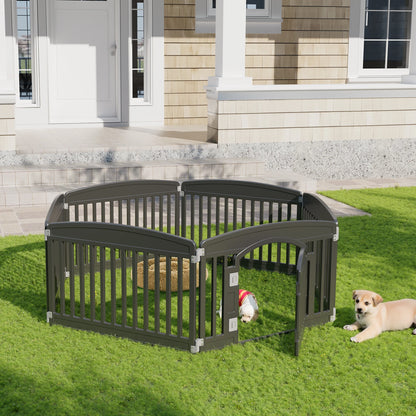 JHK 6-Panel Plastic Dog Playpen, 24-Inch Expandable Pet Fence for Indoor and Outdoor Use