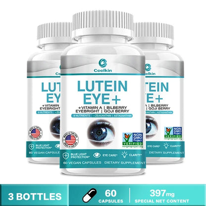 Lutein Eye Support Supplement with Vitamin A, Bilberry, Eyebright & Goji Wolfberry - Bond Well Supplies