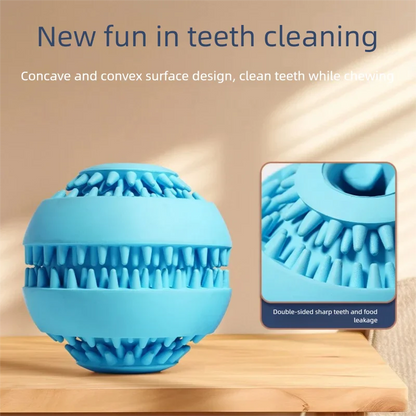Natural Rubber Treat-Dispensing Dog Toy Ball, Interactive Chew & Teeth-Cleaning Toy for Medium Dogs - Bond Well Supplies