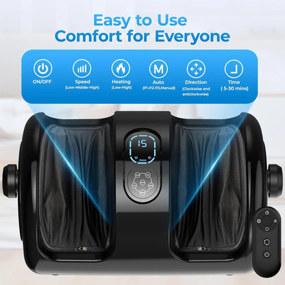Shiatsu Foot and Calf Massager with Heat, Air Compression, Vibration and Deep Kneading