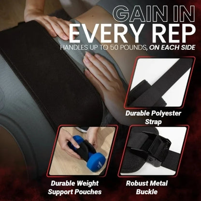 Hip Thrust Dumbbell Belt, Glute Bridge Weight Training Equipment for Home Gym Workouts