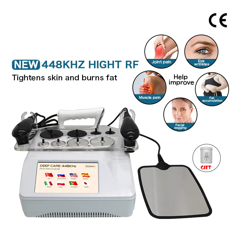 Professional 448K TECAR Machine, RF CET/RET Deep Heating & Microcurrent Body Therapy Device