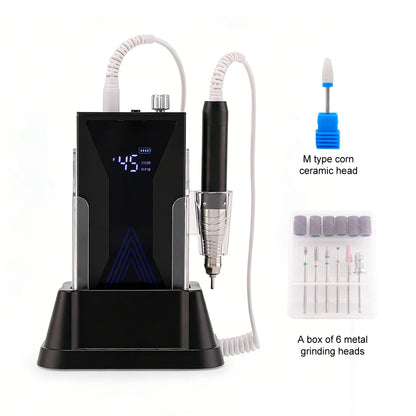 Professional 45000RPM Brushless Nail Drill Machine, Cordless 85W Portable Desktop Electric Manicure Polisher - Bond Well Supplies