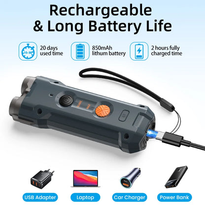 Rechargeable Ultrasonic Dog Training Device with LED Flashlight