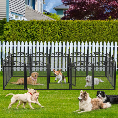Heavy-Duty Metal Puppy Playpen, 8-Panel Indoor & Outdoor Dog Exercise Pen with Waterproof Whelping Pad
