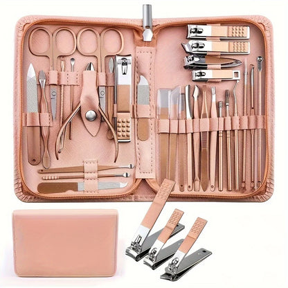 30-Piece Professional Stainless Steel Manicure and Pedicure Set with Travel Case