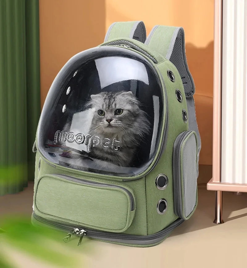 Pet Carrier Backpack for Cats and Small Dogs, Breathable Transparent Travel Bag