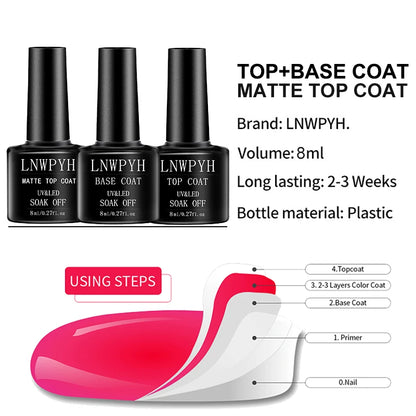 Semi-Permanent Gel Nail Polish Kit, 27 Colors with LED Lamp, Base & Top Coat for Home & Salon - Bond Well Supplies