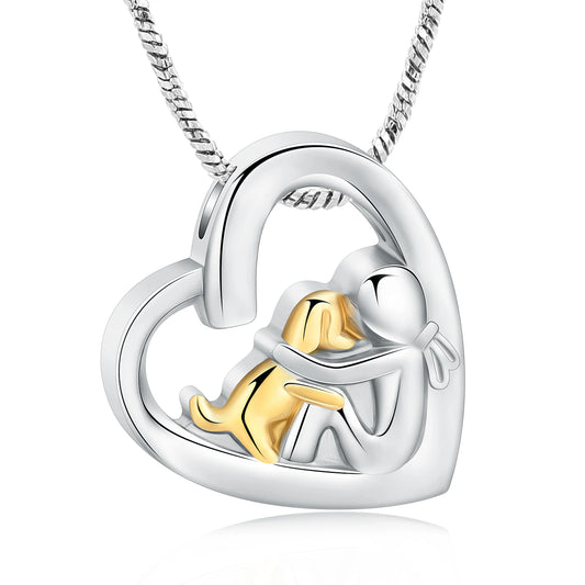 Heart Urn Necklace for Dog Ashes, Pet Cremation Jewelry & Memorial Keepsake for Women - Bond Well Supplies