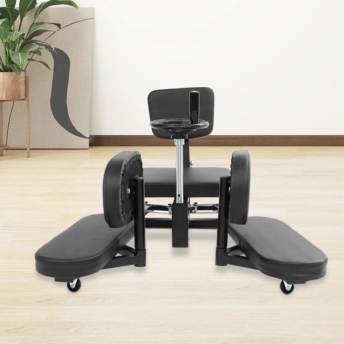 Adjustable Leg Stretching Machine, Horizontal Split Trainer with PU Padded Cushion, 220.46 lb Capacity