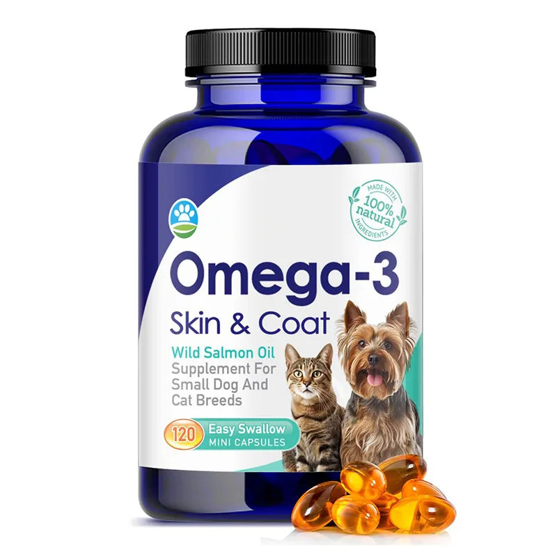 Fish Oil Dog Supplement, Wild-Caught Icelandic Formula for Skin & Coat Wellness, Shedding Support