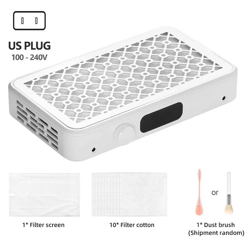 Turbo Nail Dust Extractor, Brushless Vacuum Collector for Manicure Tables