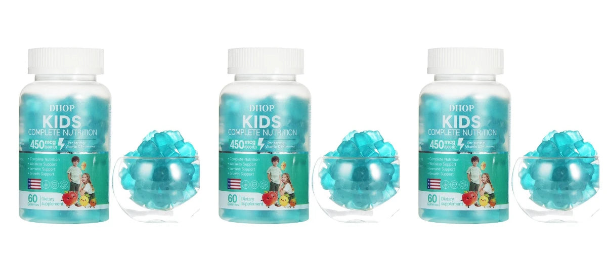 Kids Multivitamin Gummies, DHOP Vitamin D3, C, Zinc & B Vitamins, Daily Nutrition & Wellness Support - Bond Well Supplies