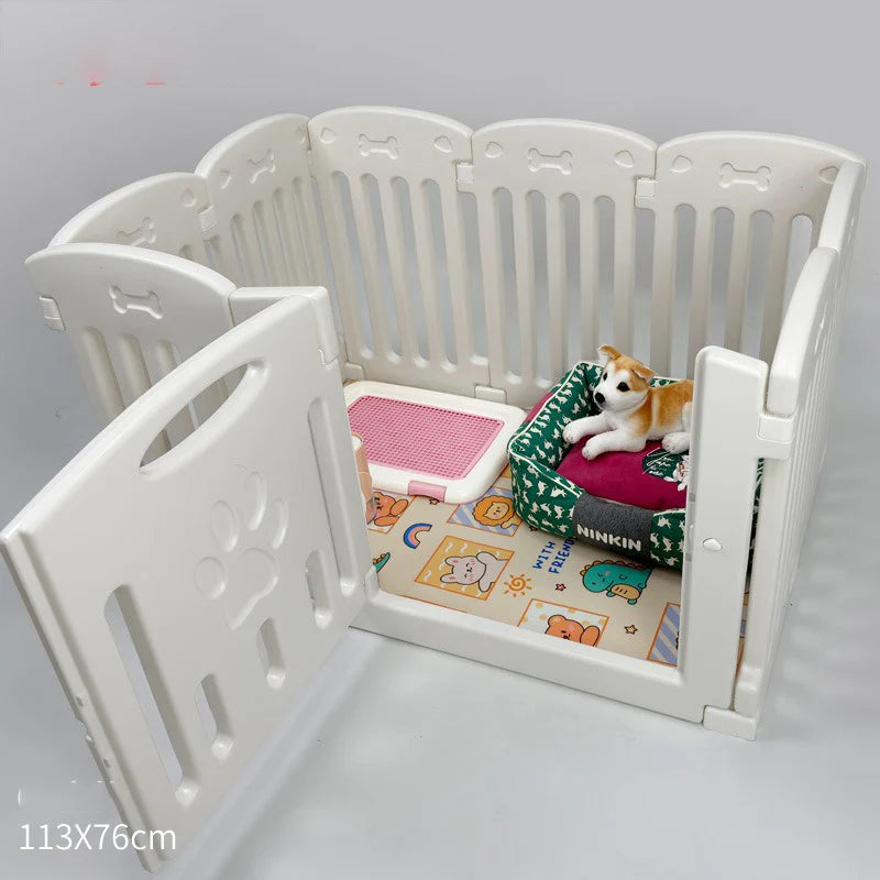 Indoor Pet Fence for Small Dogs, Dog Kennel & Playpen Enclosure with Safety Guard Rails