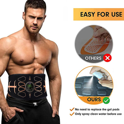 Electronic Abdominal Muscle Stimulator, Rechargeable EMS Training Belt for Core and Home Workouts