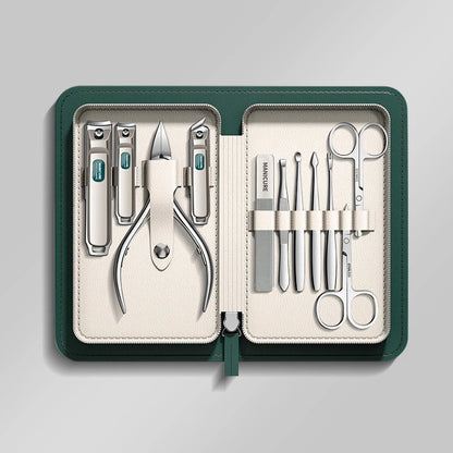 Anti-Splash Nail Clipper Set, 9/11-Piece German-Style Stainless Steel Manicure Kit - Bond Well Supplies