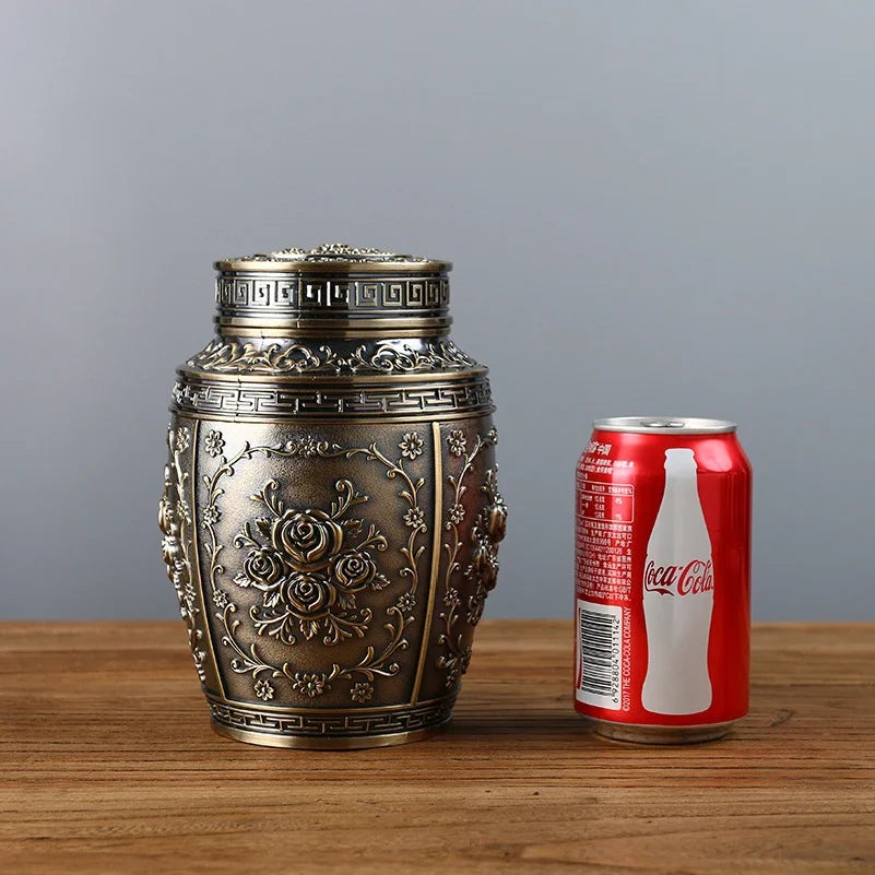 Metal Memorial Cremation Urn, Coffin Box Keepsake for Human, Pet & Small Animal Ashes