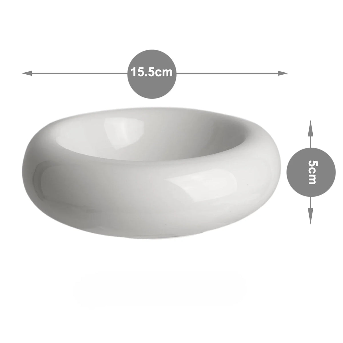 Anti-Tip Ceramic Cat Bowl, Donut-Shaped Food & Water Dish for Cute Home Pet Feeding - Bond Well Supplies