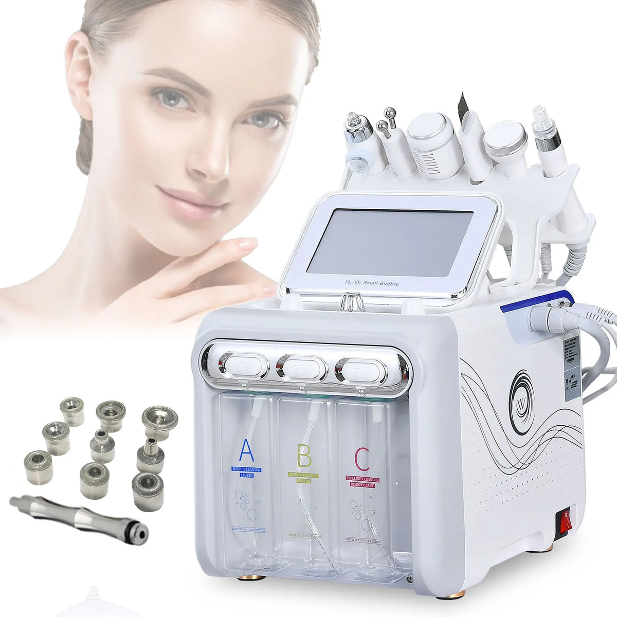 7-in-1 Hydro Facial Beauty Machine, H2O2 Facial Cleansing & Skin Care Device - Bond Well Supplies