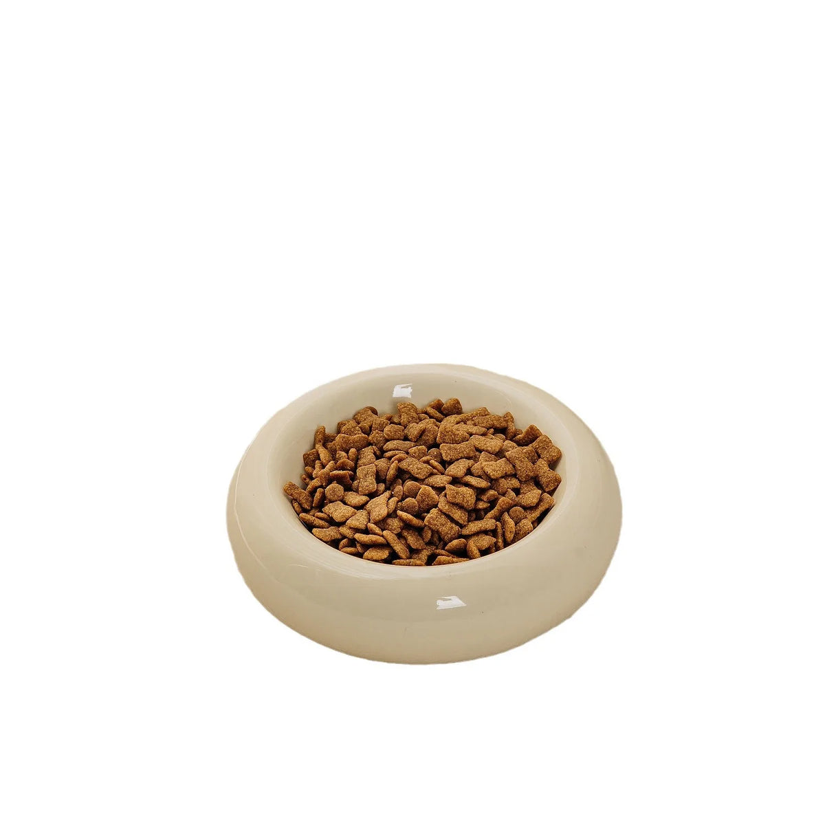 Anti-Tip Ceramic Cat Bowl, Donut-Shaped Food & Water Dish for Cute Home Pet Feeding - Bond Well Supplies