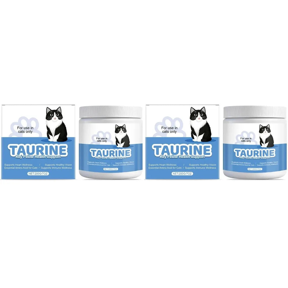 Cat Wellness Powder Supplement, 200g 99.9% Pure Taurine with Vitamin E & Zinc for Sensitive Pets SEO-Optim - Bond Well Supplies