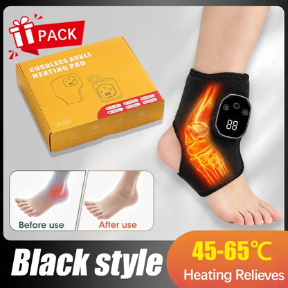 Electric Heated Foot Massager, Ankle Wrap with Multiple Vibration Modes for Home Use