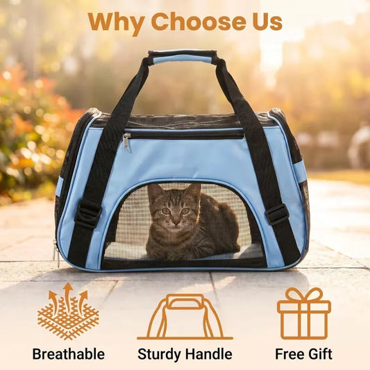 Pet Carrier Backpack for Small Dogs & Cats, Breathable Mesh Design and Ventilated Travel Bag