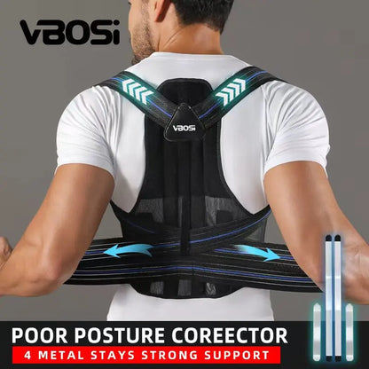 VBOSi Back Support Posture Corrector, Adjustable Design for Men & Women