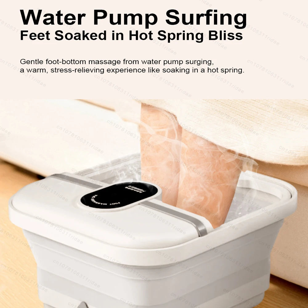 Foldable Electric Foot Bath Massager, Heated Foot Spa with Constant Temperature