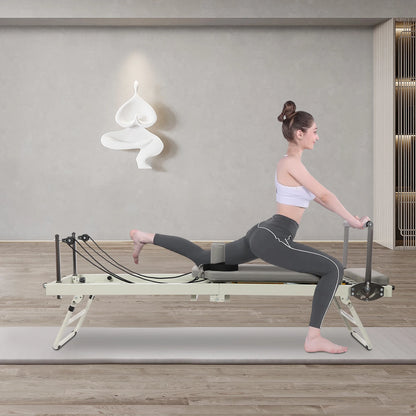 Multifunctional Foldable Pilates Reformer Machine, 120 kg Capacity, Home Yoga & Fitness Exercise Equipment