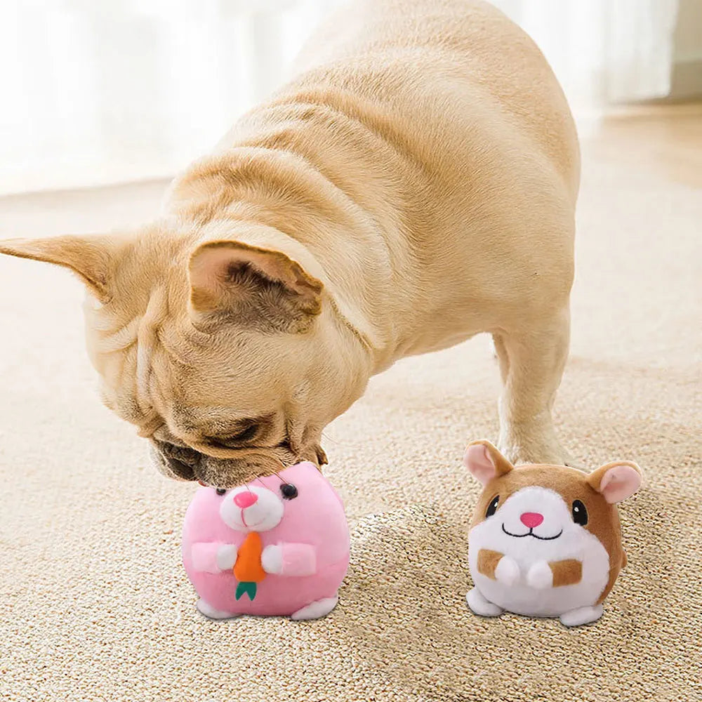 Interactive Moving Plush Ball Toy for Puppies and Dogs with Squeaker Sound