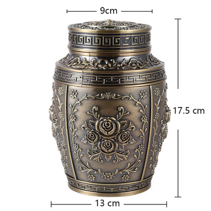 Metal Memorial Cremation Urn, Coffin Box Keepsake for Human, Pet & Small Animal Ashes