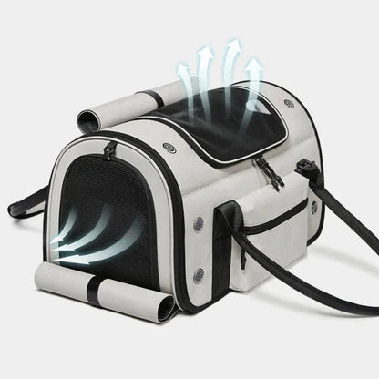 Collapsible Large-Space Pet Carrier, Breathable Oxford Fabric Bag with Multiple Air Vents