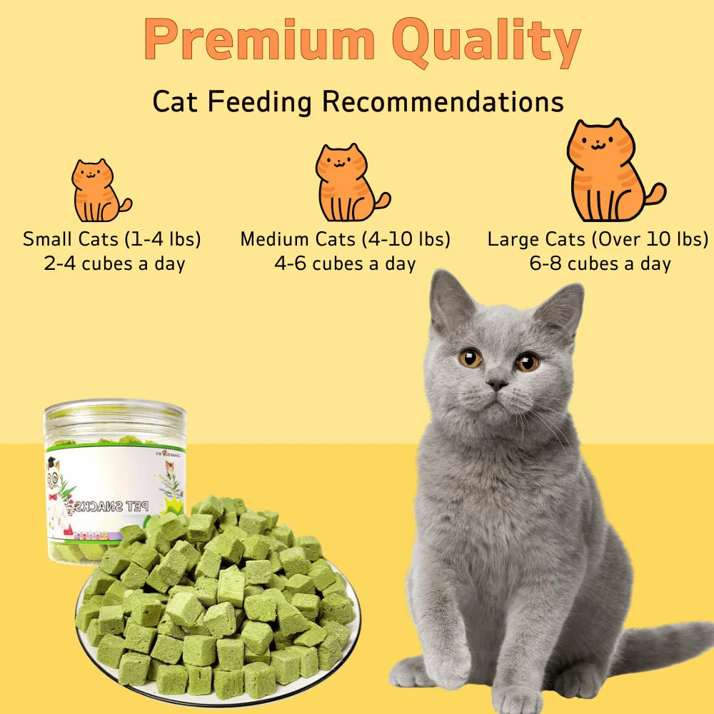 Chicken-Flavored Cat Grass Treats, Daily Hairball Support Snacks for Cats